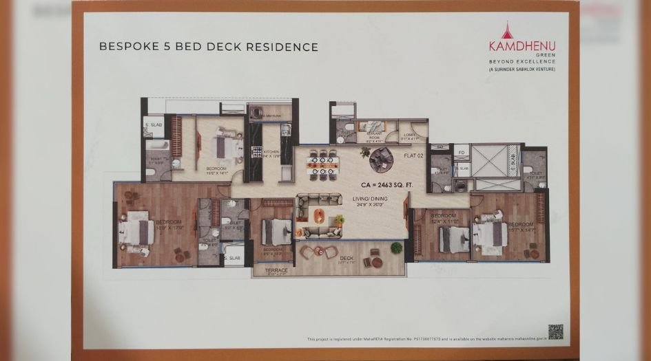 Kamdhenu-Crown-Floor-Plan-5 BHK- 2463 Sqft